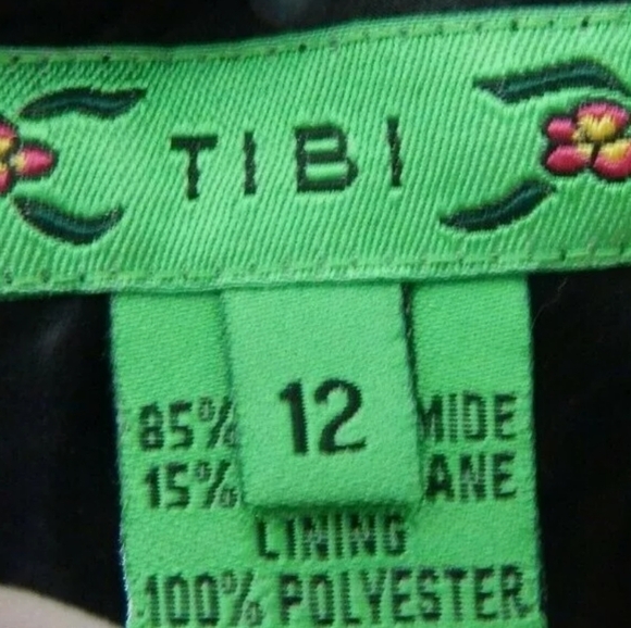 tibi Scalloped Lace Satin Striped A-Line Skirt - Picture 2 of 3